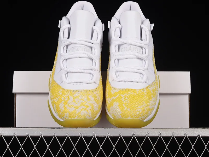 All categories Air Jordan Jordan series basketball shoes Air Jordan 11 pure original version Air Jordan AJ11 Low SE "Yellow Snakeskin" AJ11 Joe 11 yellow snake pattern genuine carbon AH7860-107